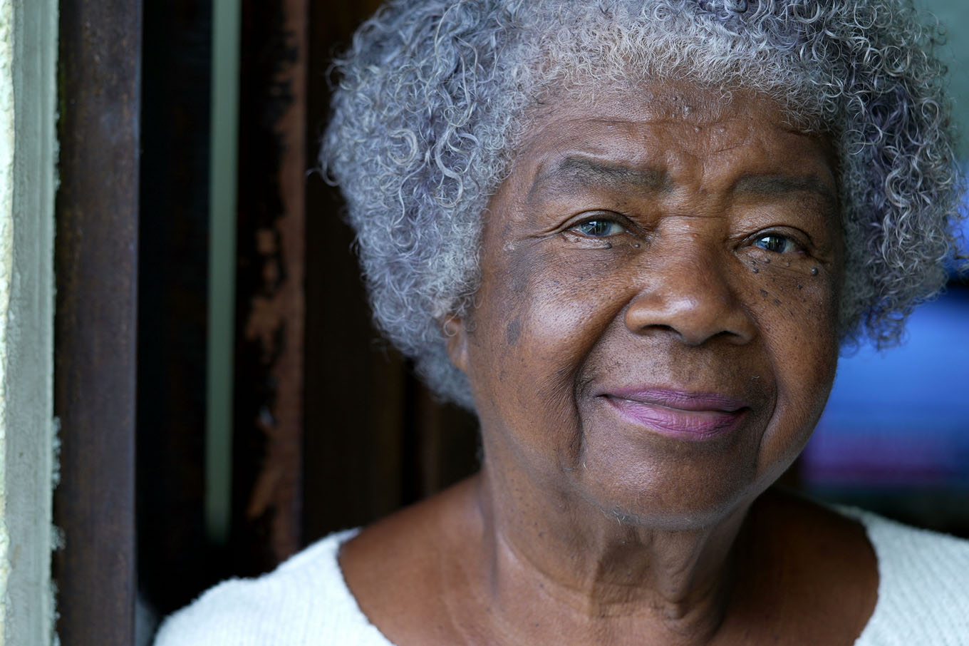 Portrait of a 80-year-old woman in good health.