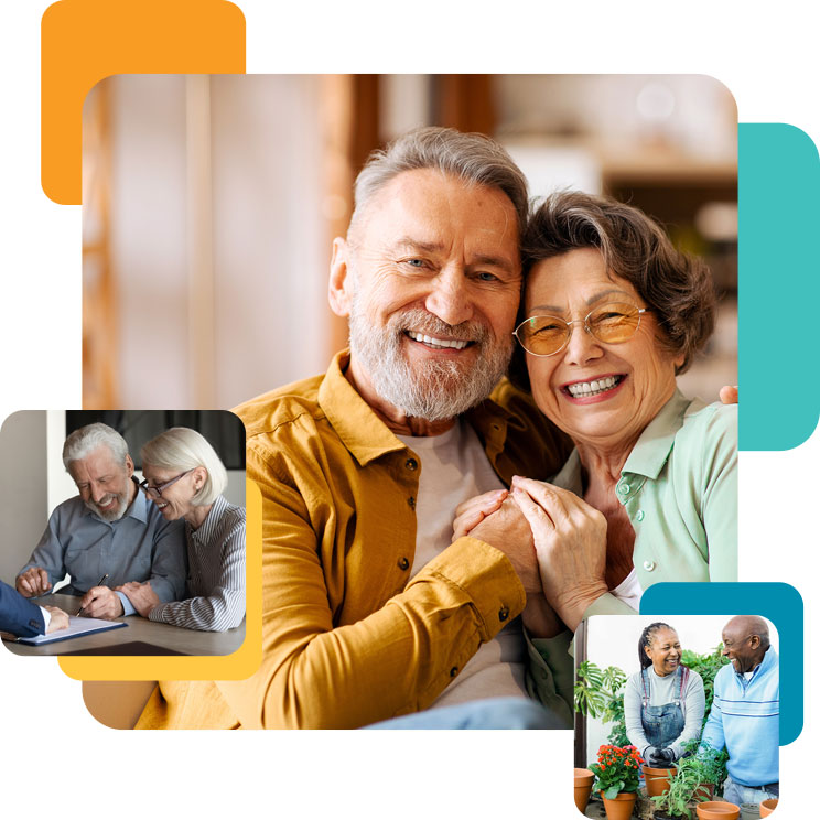 Image collage of happy seniors