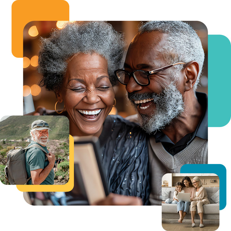 Image collage of smiling, active seniors