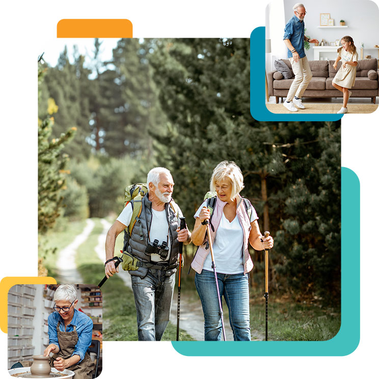Image collage of active seniors